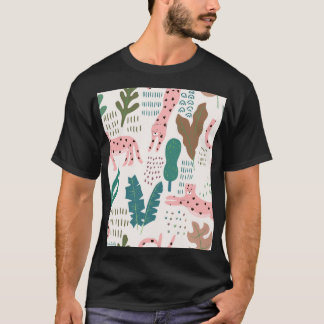 T-shirt Motif, empreinte de léopard, vintage.