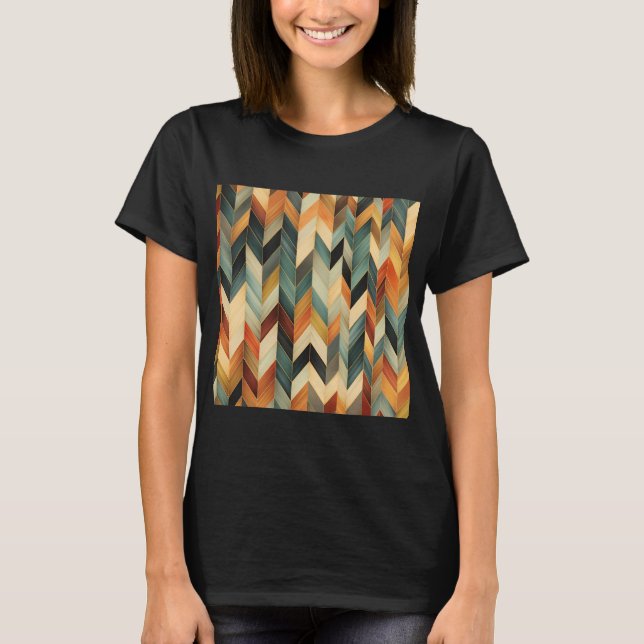 T-shirt Motif en arête de poisson (Devant)