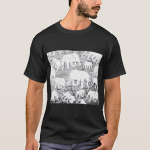 T-shirt Motif en béton éléphant