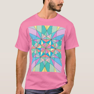T-shirt Motif étoile triangle mosaïque pastel rétro coloré