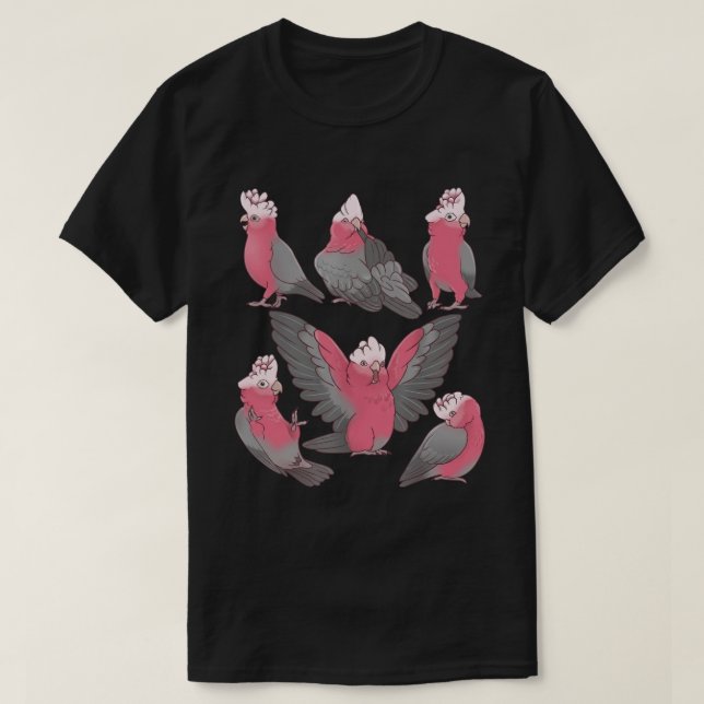 T-shirt Motif fantaisiste d'oiseau Galah rose Cockatoo (Design devant)