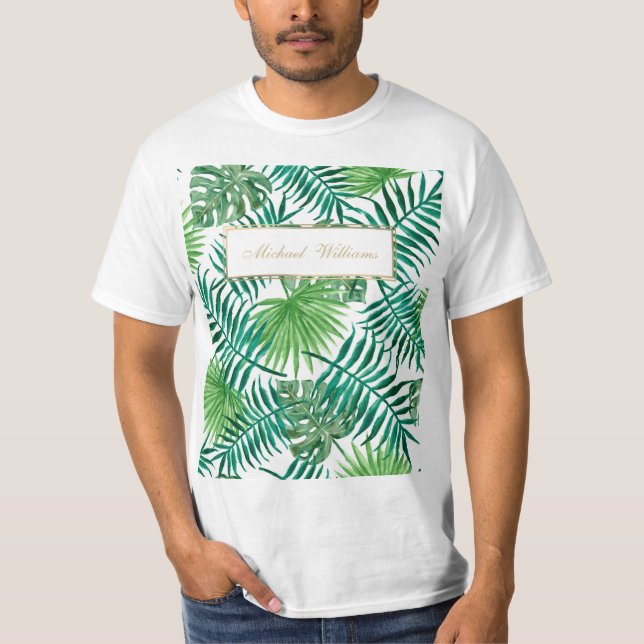 T-shirt Motif Feuille de la forêt tropicale.         (Devant)