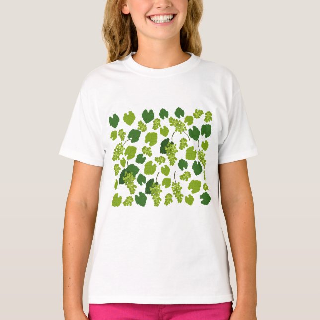 T-shirt Motif Feuille de raisins et de raisins (Devant)