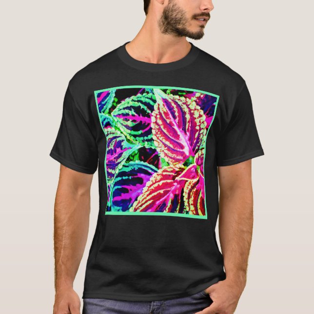 T-shirt Motif Feuille d'élégance colorée (Devant)