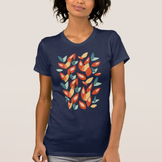 T-shirt Motif Feuille géométrique Orange Jaune Abstrait