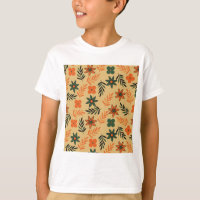 Motif Feuille Vintage les années 70 Floral