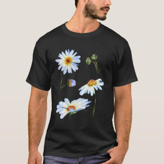 T-shirt Motif Fleur Faisy Daisy Pour Croquis Botanique Flo