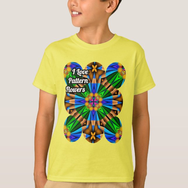 T-shirt Motif Fleurs Abstraites uniques (Devant)