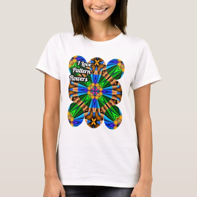 T-shirt Motif Fleurs Abstraites uniques (Devant)