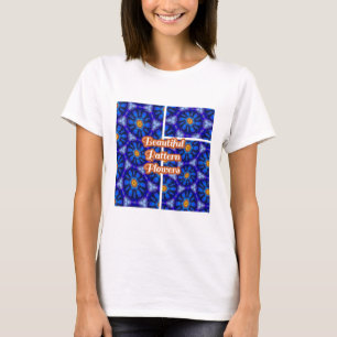 T-shirt Motif Fleurs bleues Abstraites