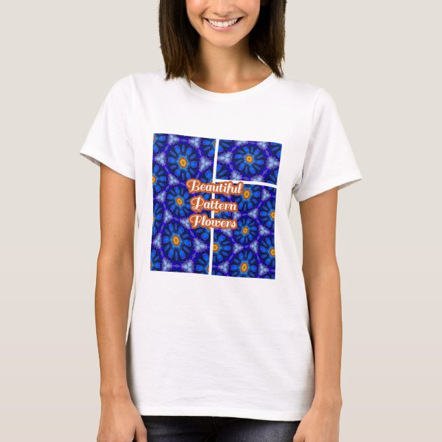 T-shirt Motif Fleurs bleues Abstraites (Devant)