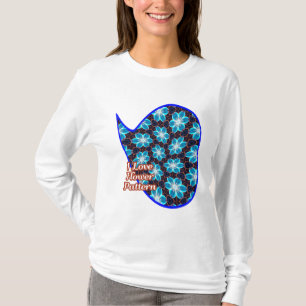 T-shirt Motif Fleurs bleues Abstraites
