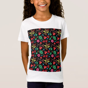 T-Shirt Motif Floral Avec Couleur Douce Arrière - plan-456