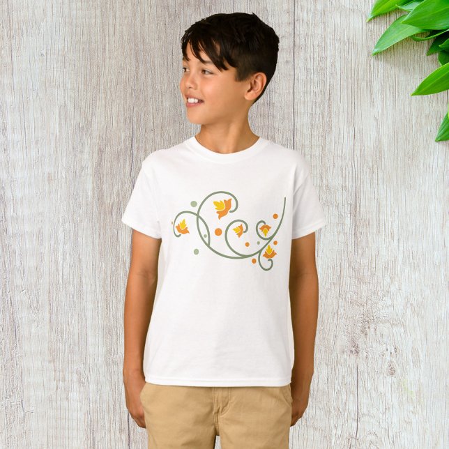 T-shirt Motif floral avec Fleur orange et jaune (Créateur téléchargé)