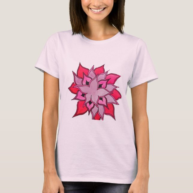T-shirt motif floral rose art (Devant)