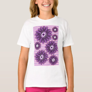T-shirt Motif floral violet Design de fleurs abstrait mode