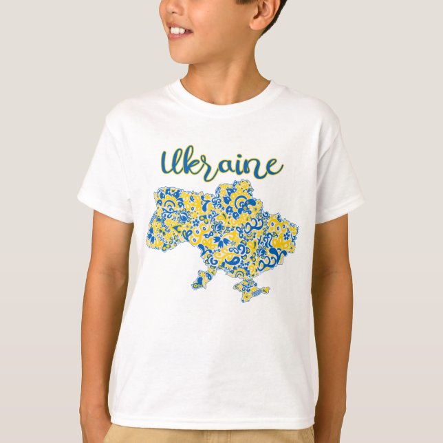 T-shirt Motif folklorique et typographie ukrainienne T-shi (Devant)