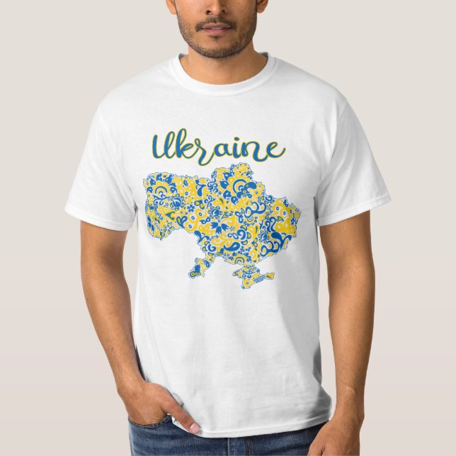 T-shirt Motif folklorique et typographie ukrainienne T-shi (Devant)