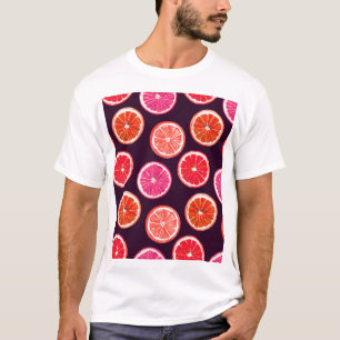 T-shirt Motif foncé Citrus peint à la main