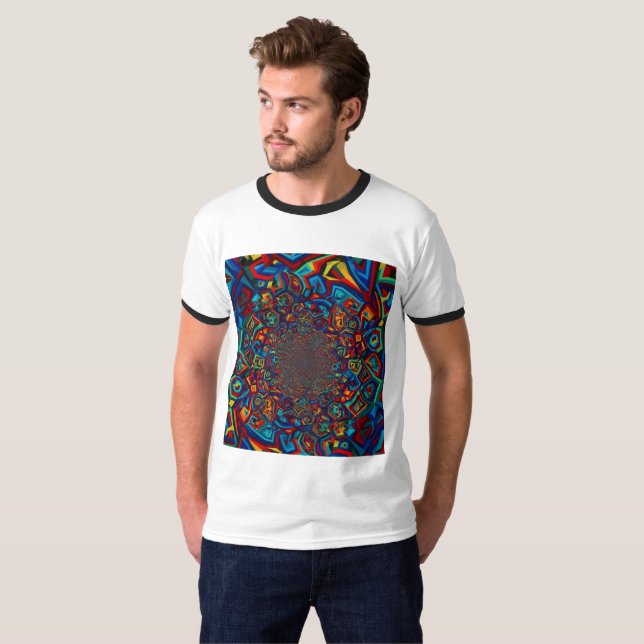 T-shirt Motif fractal de dimension profonde (Devant entier)