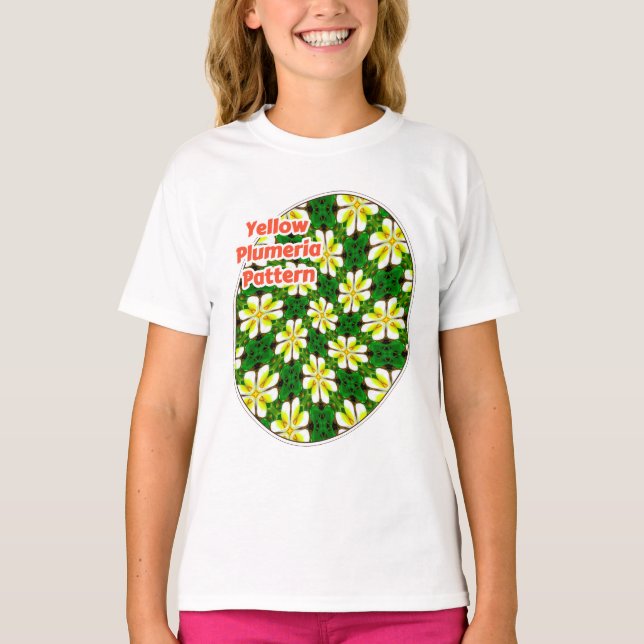 T-shirt Motif frangipanier jaune (Devant)