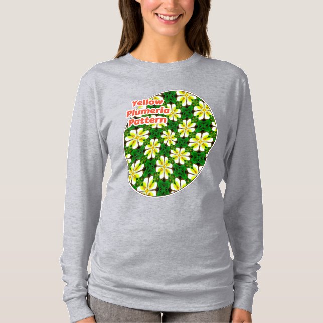 T-shirt Motif frangipanier jaune (Devant)