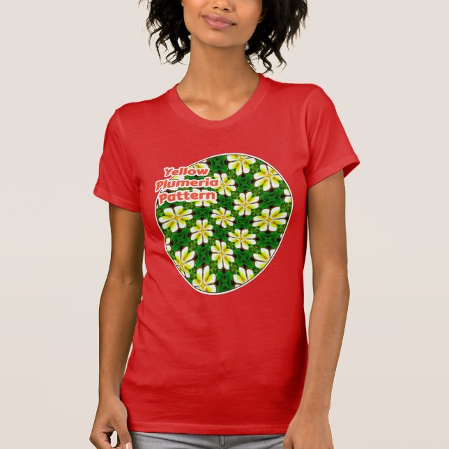 T-shirt Motif frangipanier jaune (Devant)