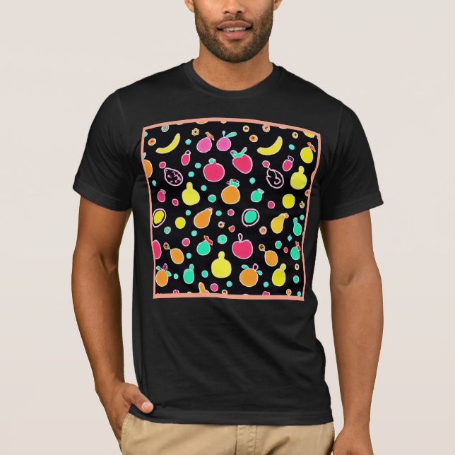 T-shirt Motif Fruit Néon Éclatant (Devant)