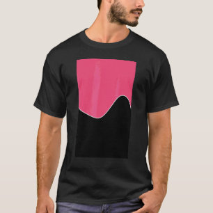 T-shirt Motif Géométrique à deux tons rose foncé et noir