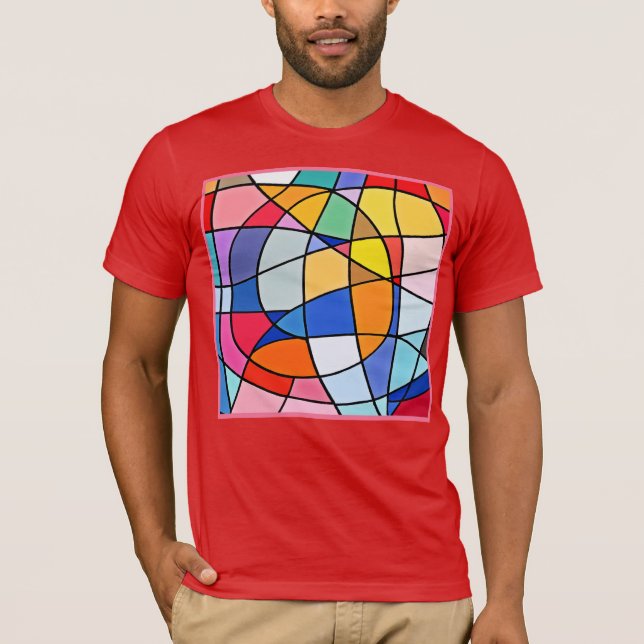 T-shirt Motif géométrique coloré (Devant)