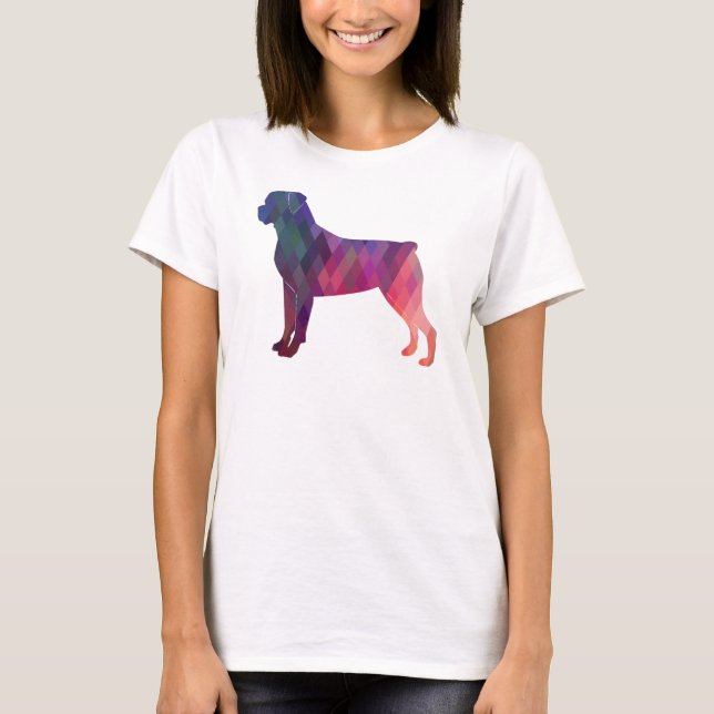 T-shirt Motif géométrique couleur Rottweiler Silhouette (Devant)
