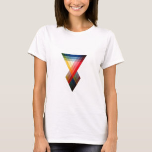 T-shirt Motif géométrique d'arc-en-ciel de couleur
