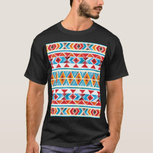 T-shirt Motif géométrique ethnique aquarelle.