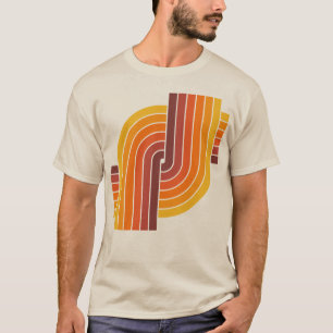 T-shirt motif géométrique les années 70 style Vintage rétr