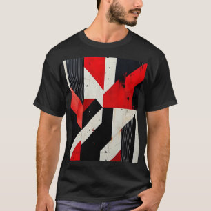 T-shirt Motif géométrique rouge et noir