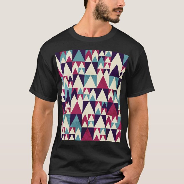 T-shirt Motif géométrique triangle rétro (Devant)