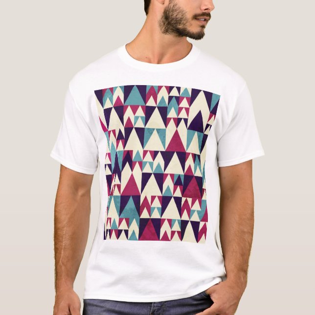 T-shirt Motif géométrique triangle rétro (Devant)