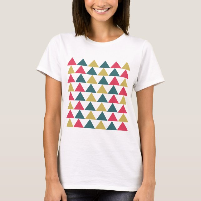 T-shirt Motif géométrique triangulaire coloré (Devant)