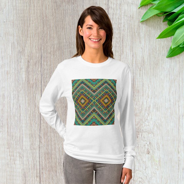 T-shirt Motif géométrique tribal Boho Ethnic Aztec (Créateur téléchargé)