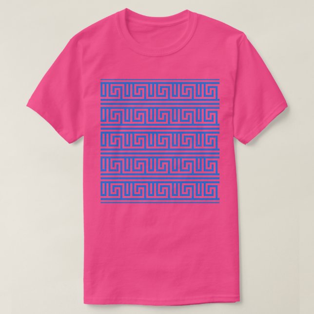 T-shirt Motif grec Mer Bleue 1 (Design devant)
