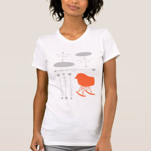 T-shirt Motif gris du milieu du siècle Silhouette