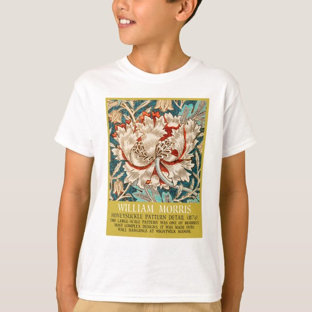 T-shirt Motif Honeysuckle - Design de William Morris (Devant)