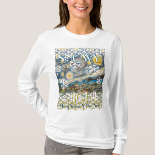 T-shirt Motif laid de Noël de beaux-arts de nuit de Milou