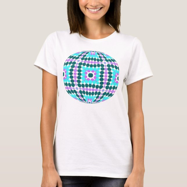T-shirt motif lumineux regardant la boule fixement (Devant)