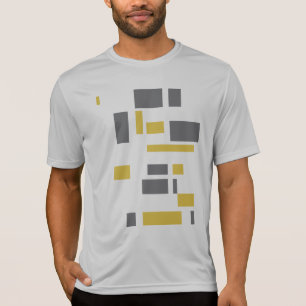 T-shirt Motif moderne, simple, cool géométrique jaune gris