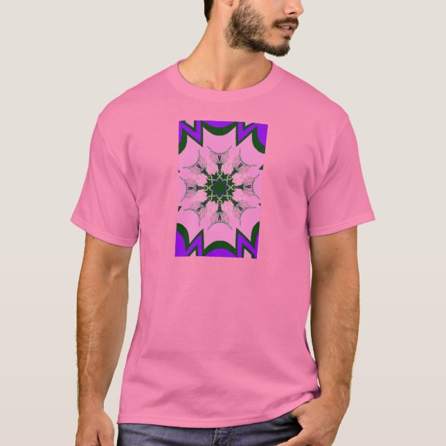 T-shirt Motif Motif Monogramme noir et rose joli (Devant)