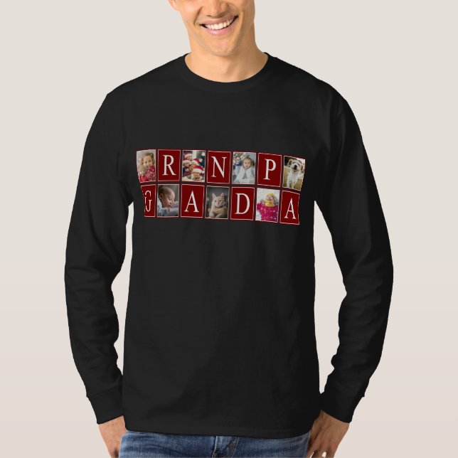 T-shirt Motif multiphoto avec Grandpa Texte Photo (Devant)