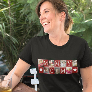 T-shirt Motif multiphoto avec maman Texte Photo