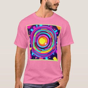 T-shirt Motif Neon Circle Vortex
