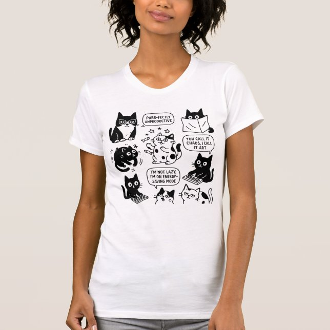 T-shirt Motif noir et blanc amusant (Devant)